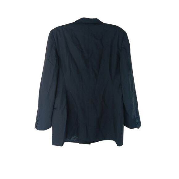 Emporio Armani Made in Italy Black Wool Blazer Jacket 14 (IT 48) Shoulder Pads - Picture 3 of 11